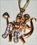 Code KJDL GL-13Gold 18 ktDipc. 13Diamond 0.09 ctHanuman, click here to see large picture.